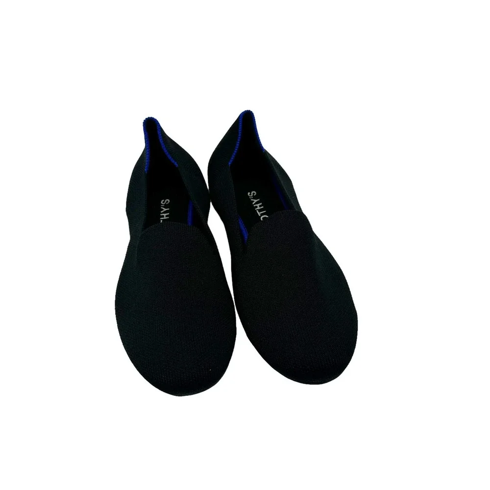 Rothy's The Loafers Flat Slip On Shoes Black Women's Size 7.5 NWOB